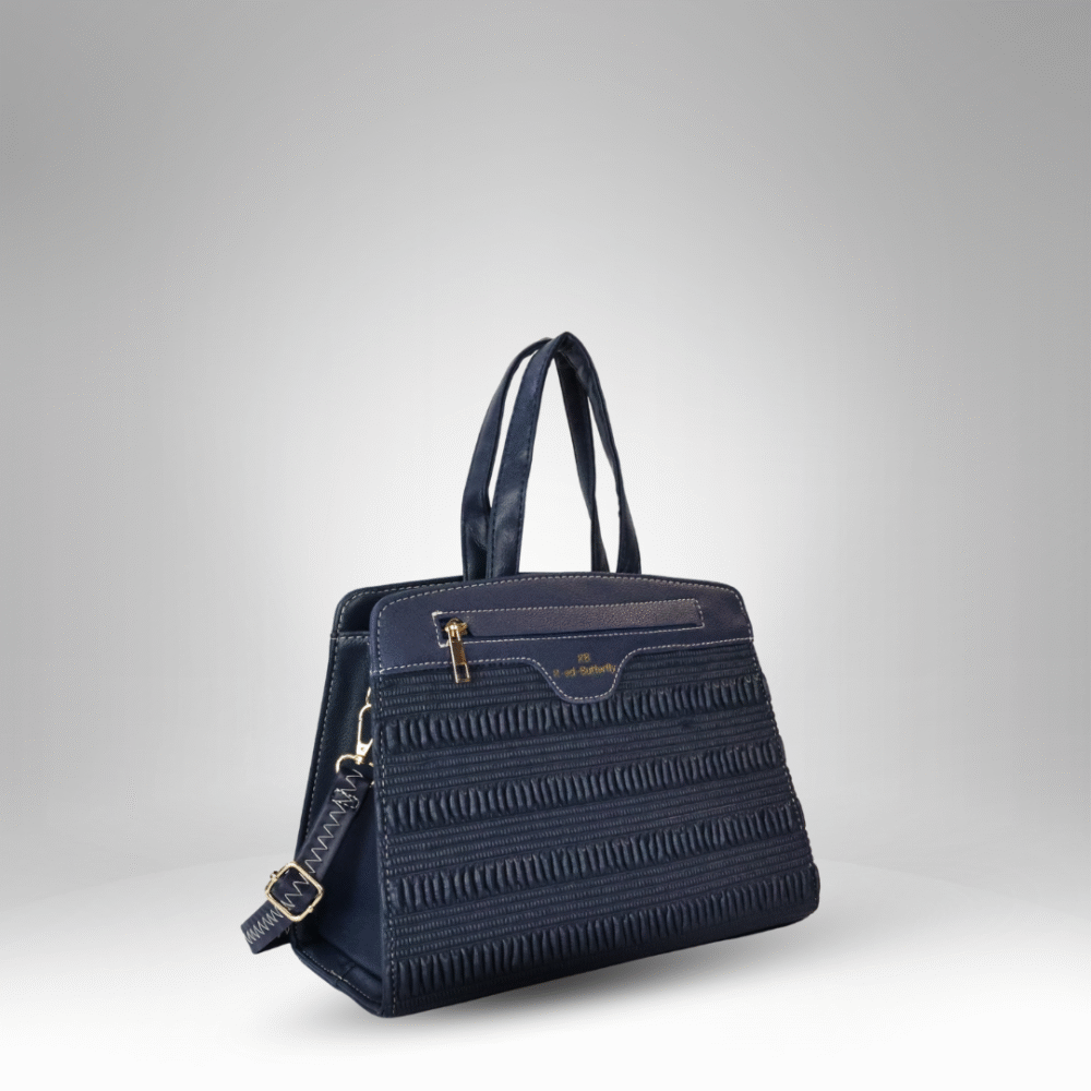 Elegant Textured Lady Bag with Top Handle and Strap  (AX-367)