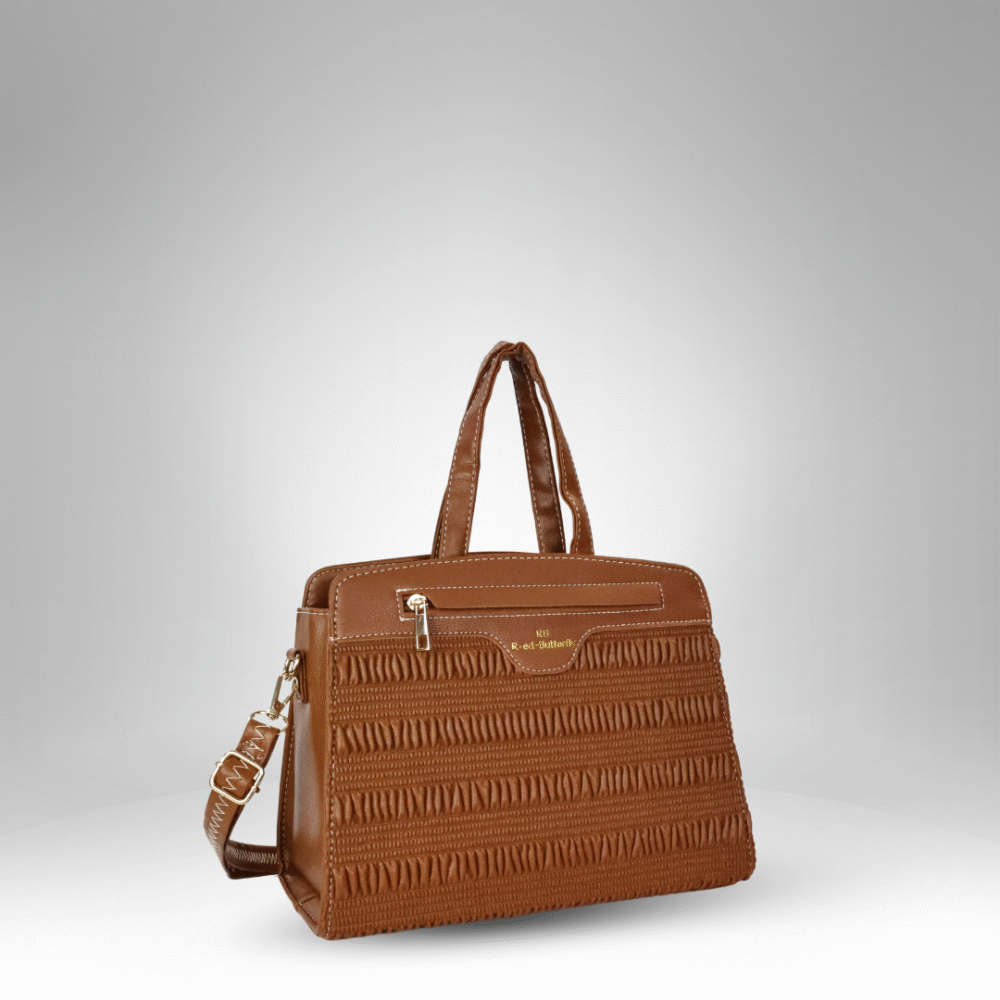 Elegant Textured Lady Bag with Top Handle and Strap  (AX-367) - Image 3