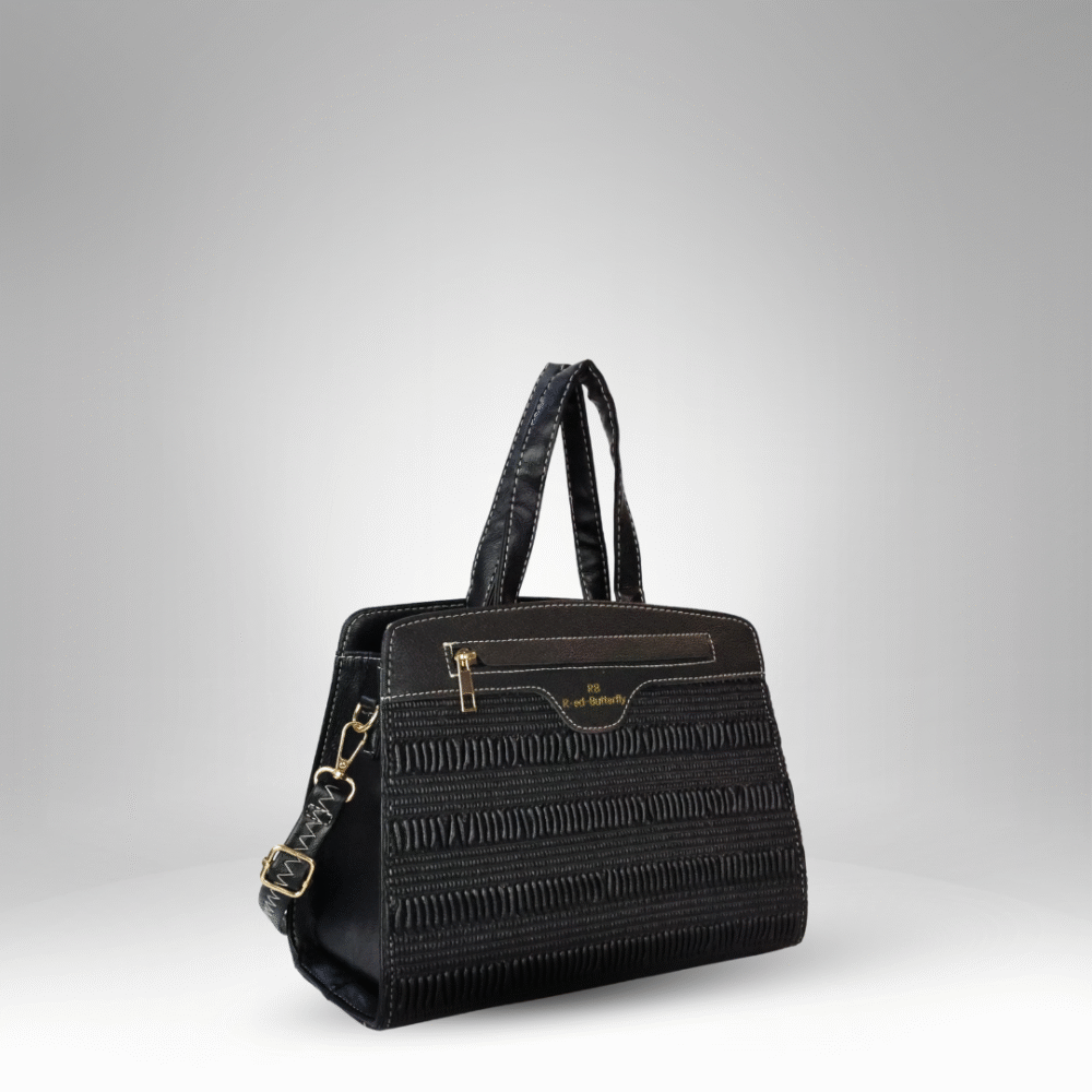 Elegant Textured Lady Bag with Top Handle and Strap  (AX-367) - Image 2