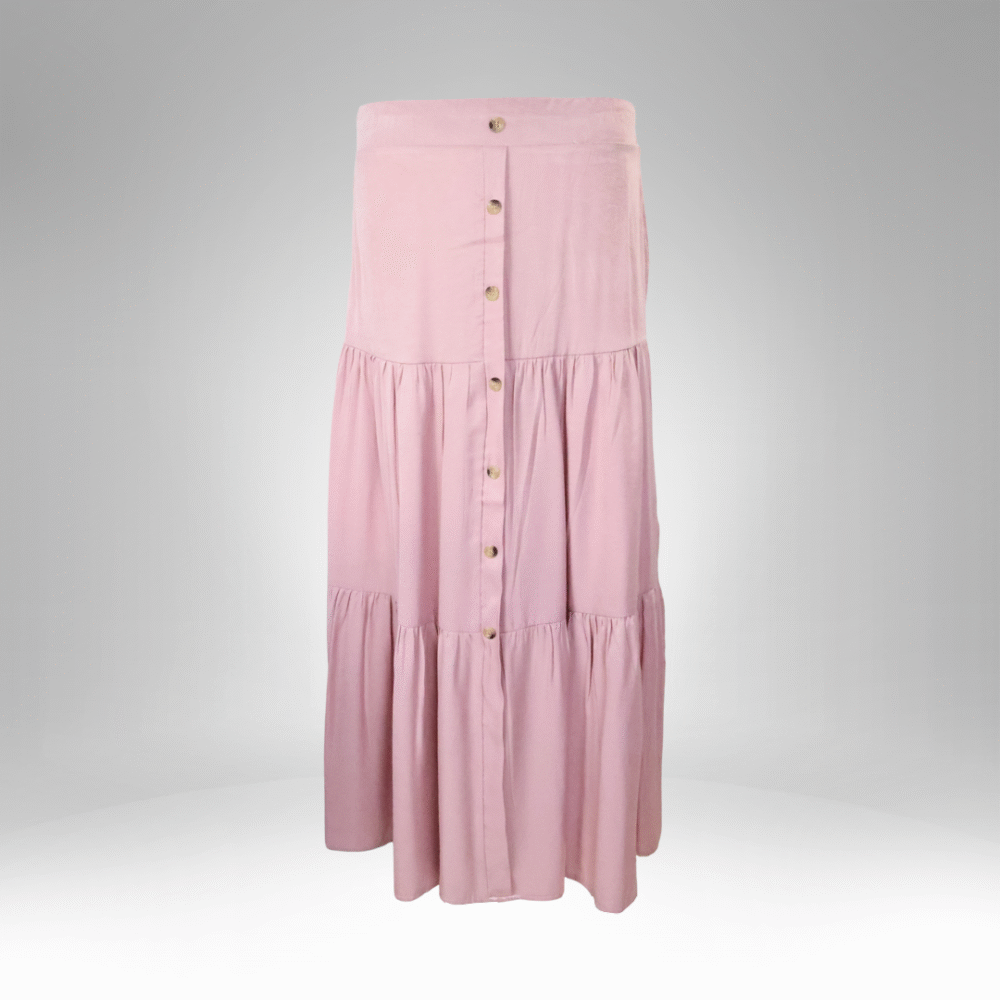 Tiered Maxi Skirt with Button-Front Design (6010-10) - Image 3