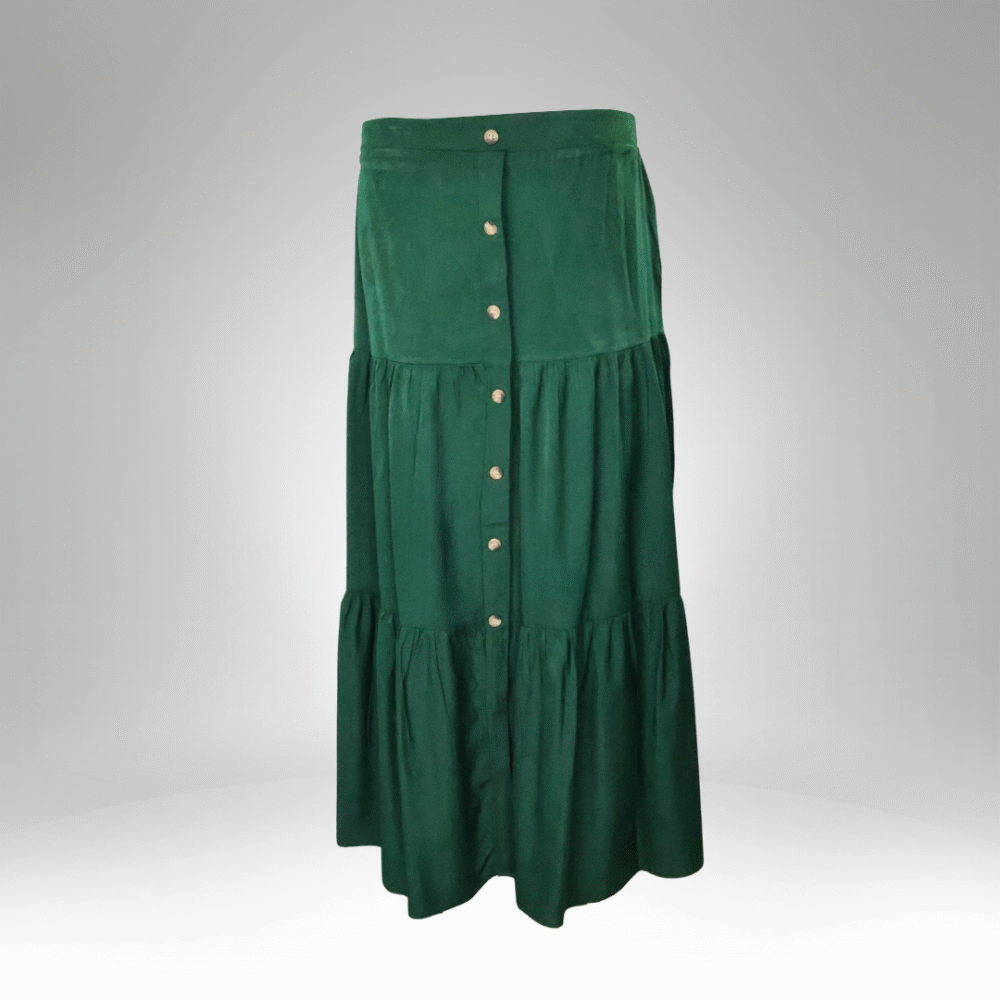 Tiered Maxi Skirt with Button-Front Design (6010-10) - Image 2