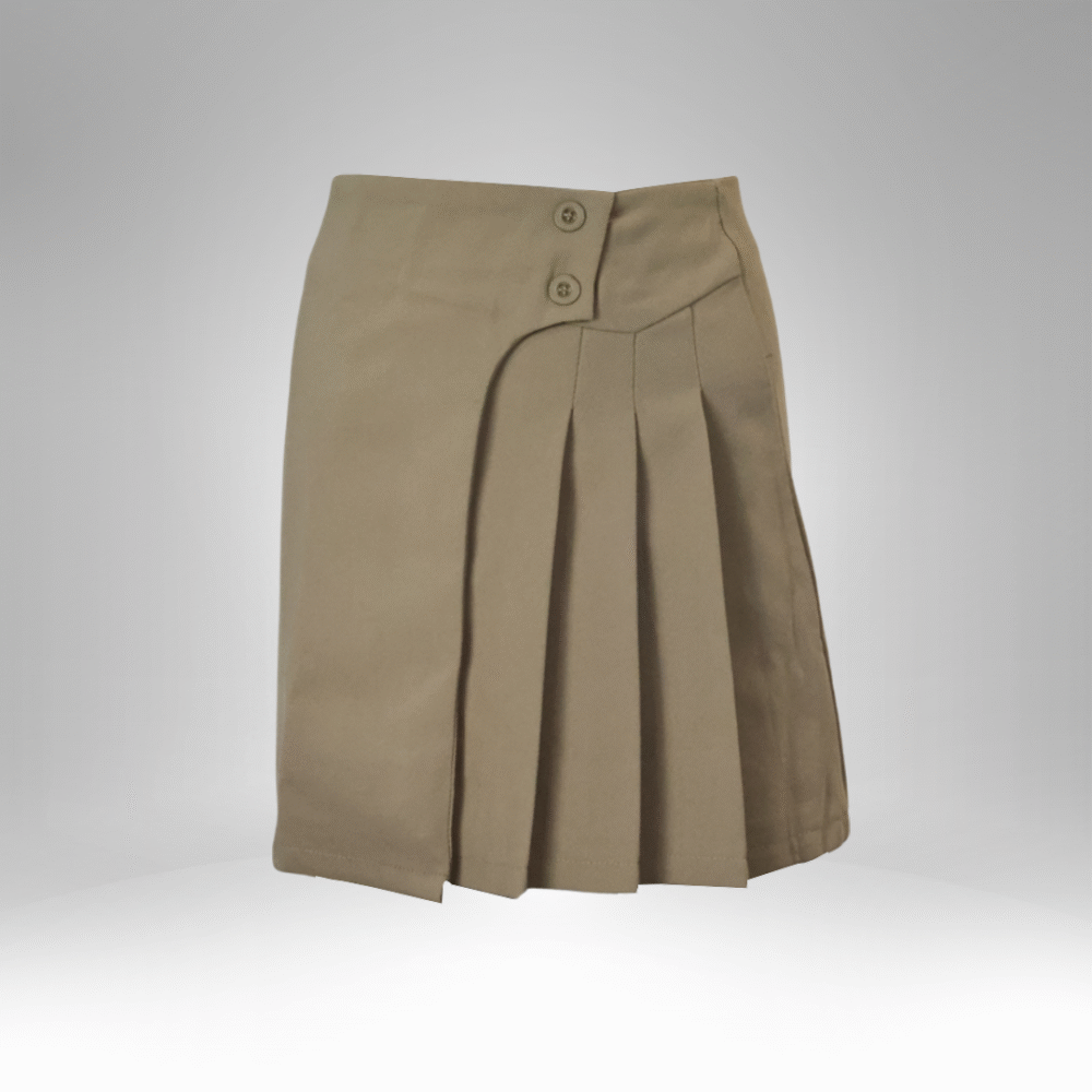 Girls’ Buttoned Pleated School Skirt (7013)