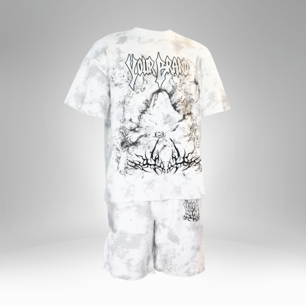 Tie-Dye Graphic Print T-Shirt and Shorts Set (3CM) - Image 3