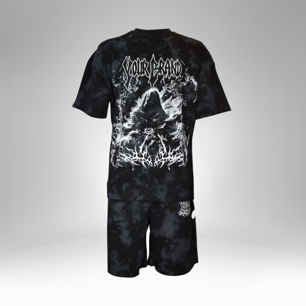 Tie-Dye Graphic Print T-Shirt and Shorts Set (3CM) - Image 2