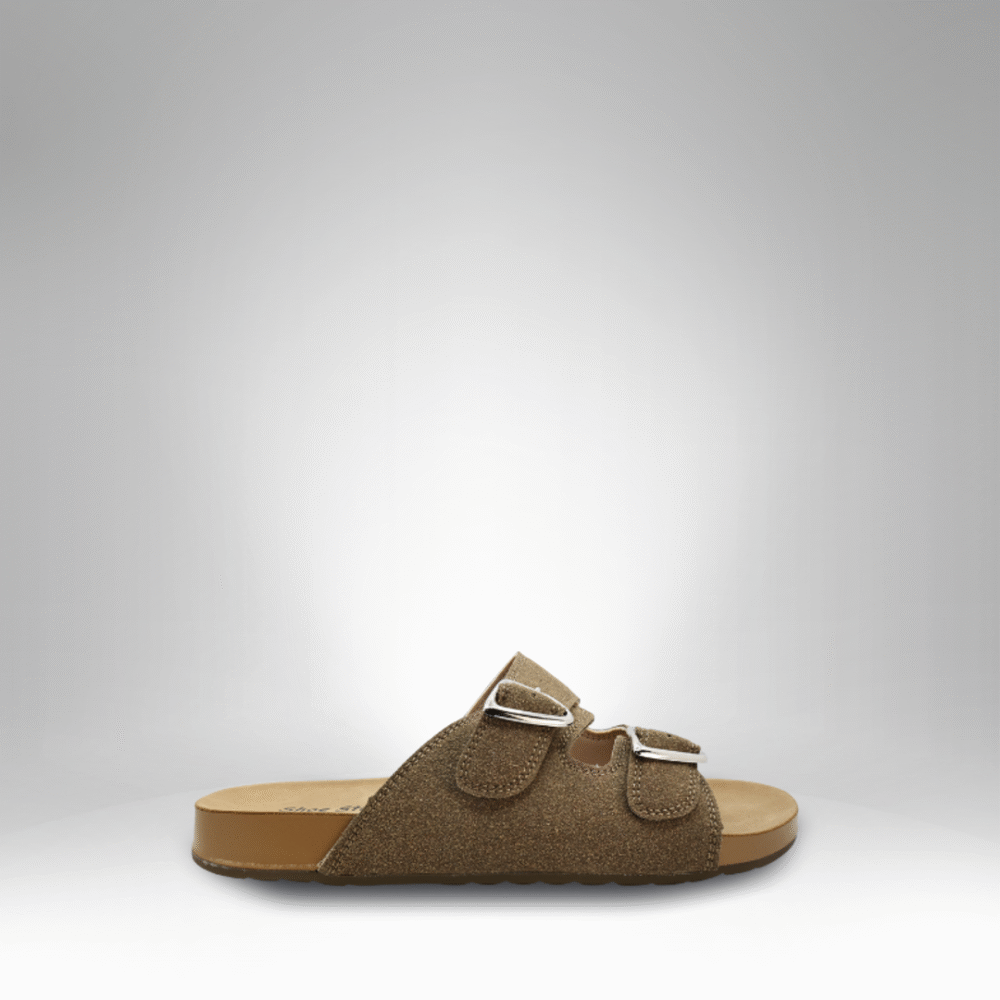 Chic Metal Accent Flat Slide Sandals (2797-1)