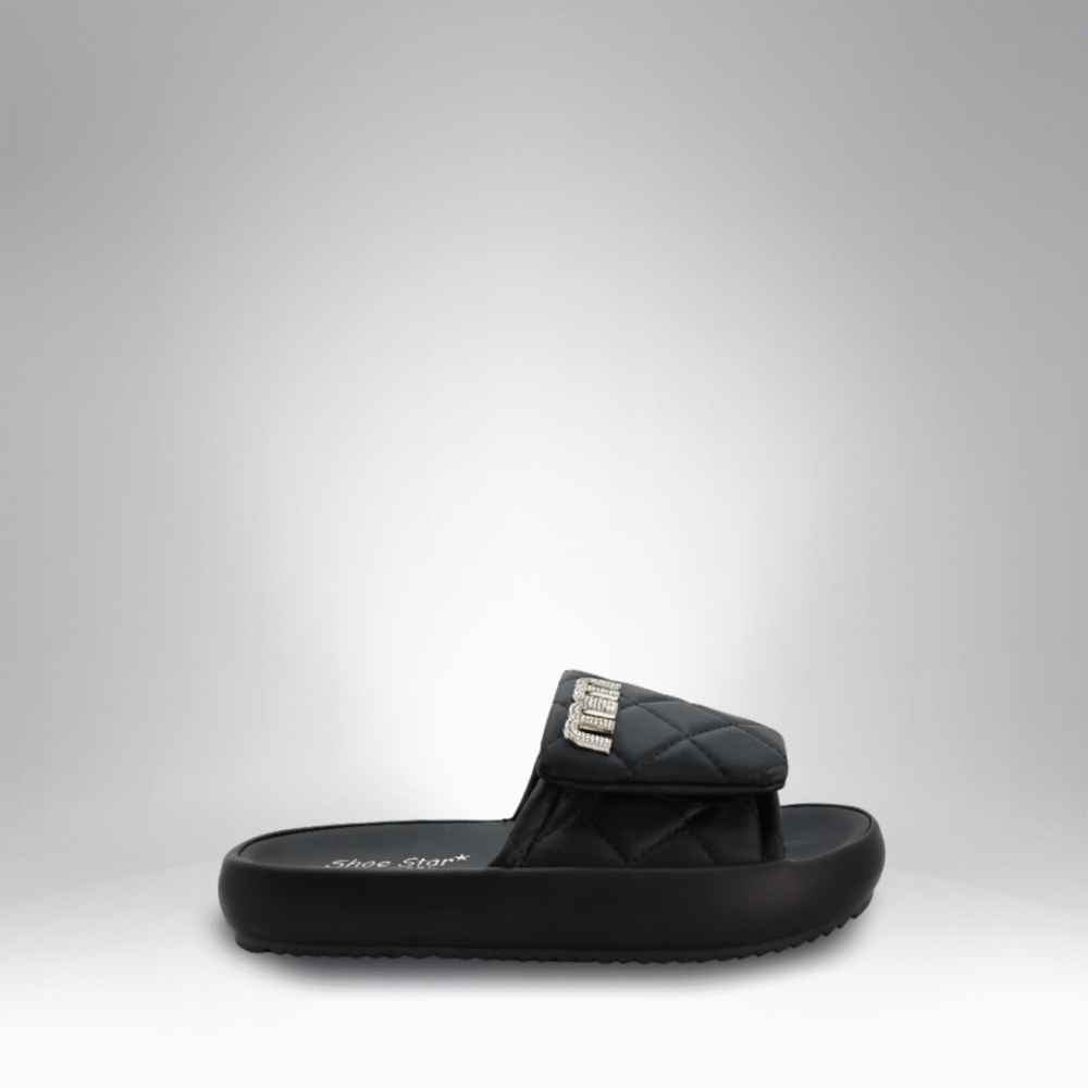 Quilted Rhinestone Women's Slides (2819-2) - Image 2