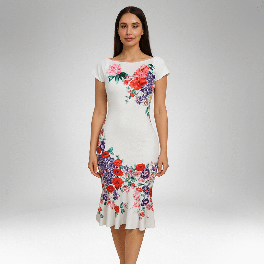 Women’s Fitted Floral Mermaid Dress (1130)