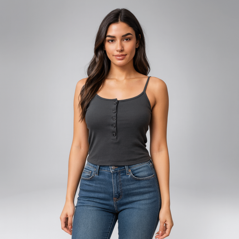 Women’s Button-Front Spaghetti Strap Camisole (315)