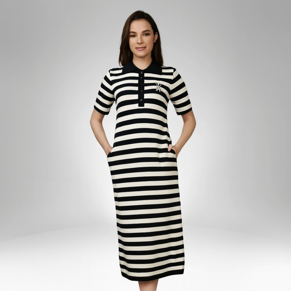 Women's Polo Collar Maxi Dress (525)
