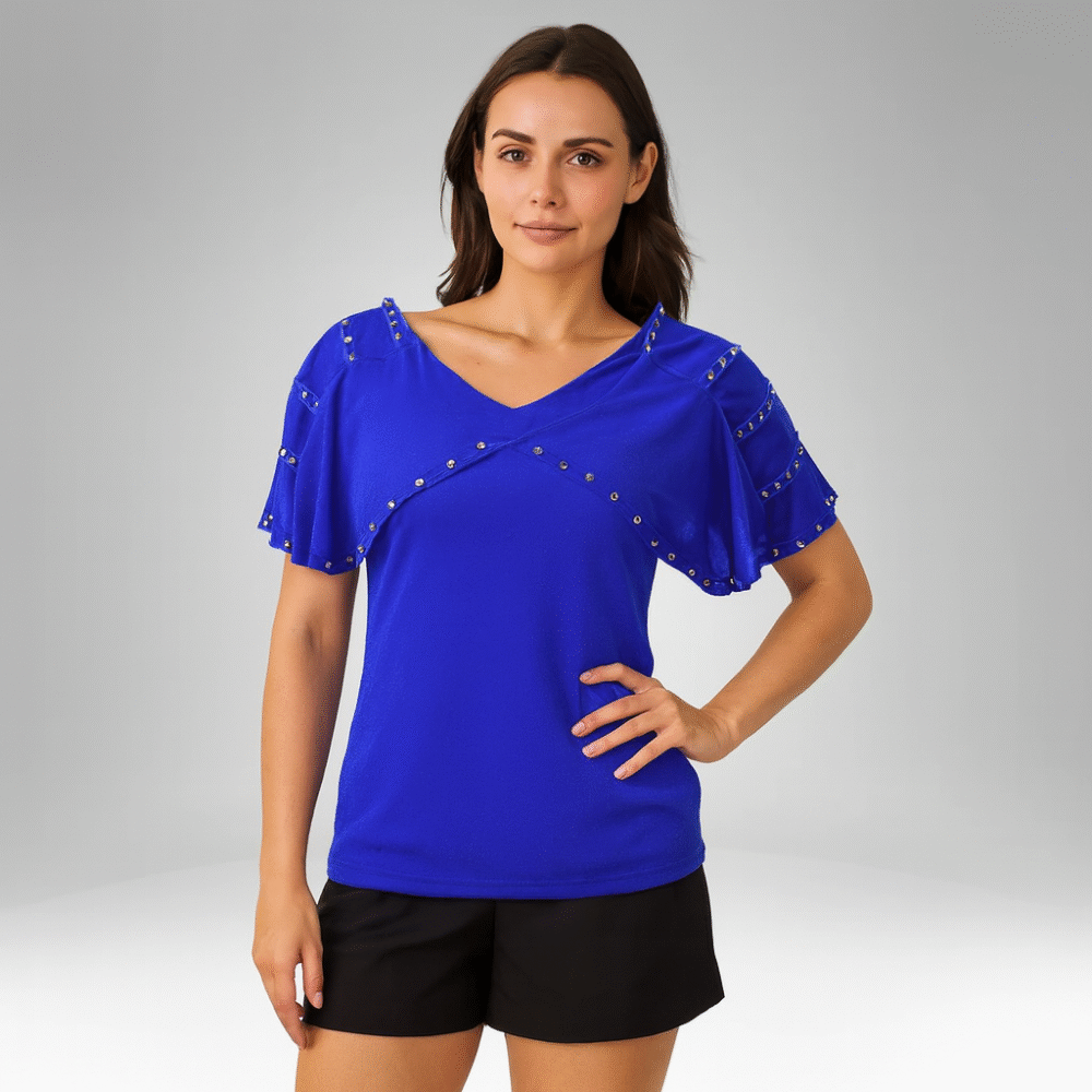 Women’s Studded Cape Sleeve Top (25009)
