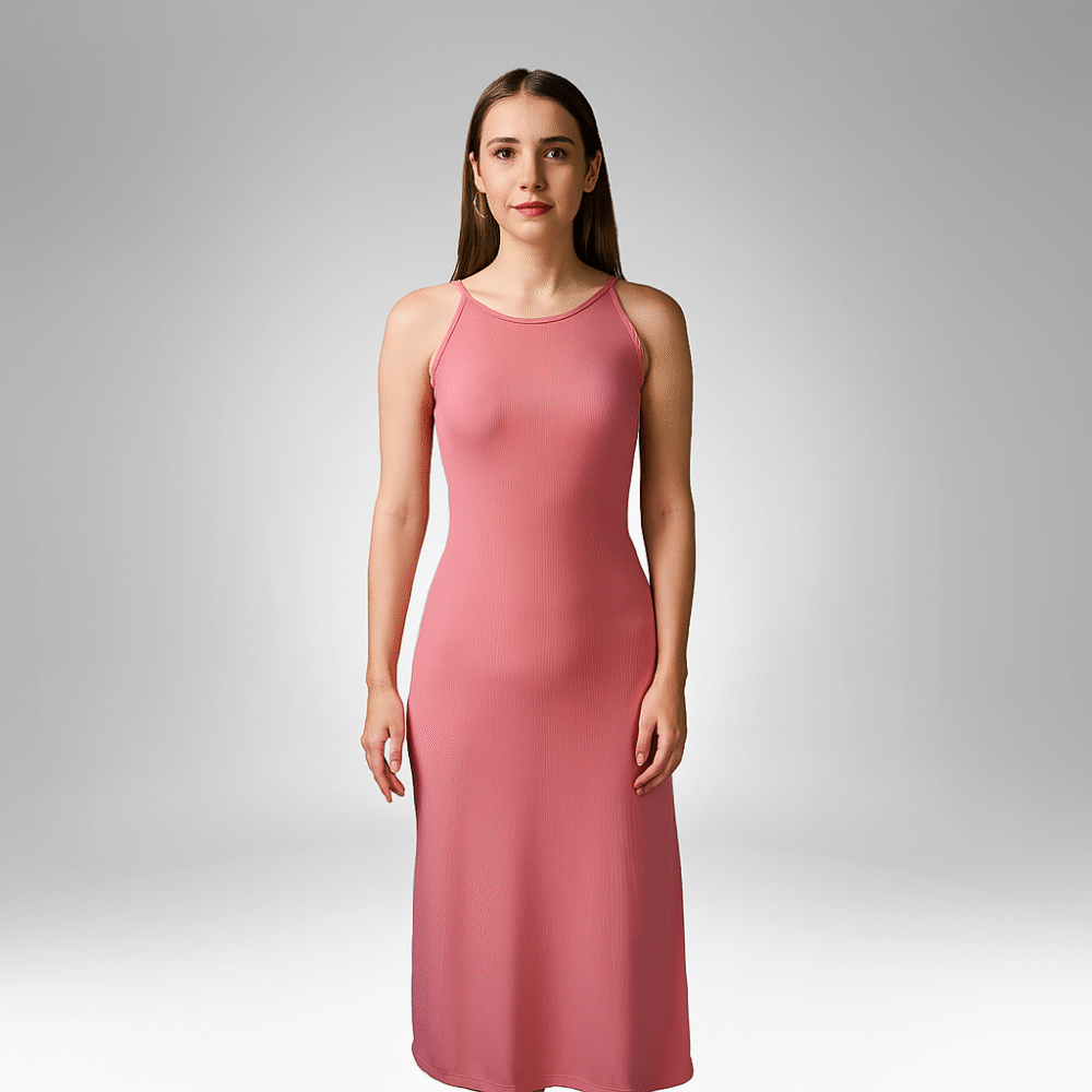 Women's Sleeveless Ribbed Bodycon Midi Dress (7)