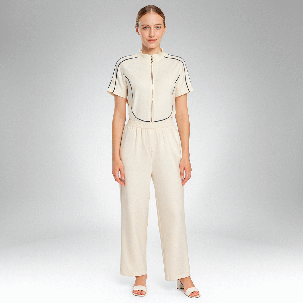 Women’s Zip-Up Top and Relaxed Pants Co-ord Set (8231)