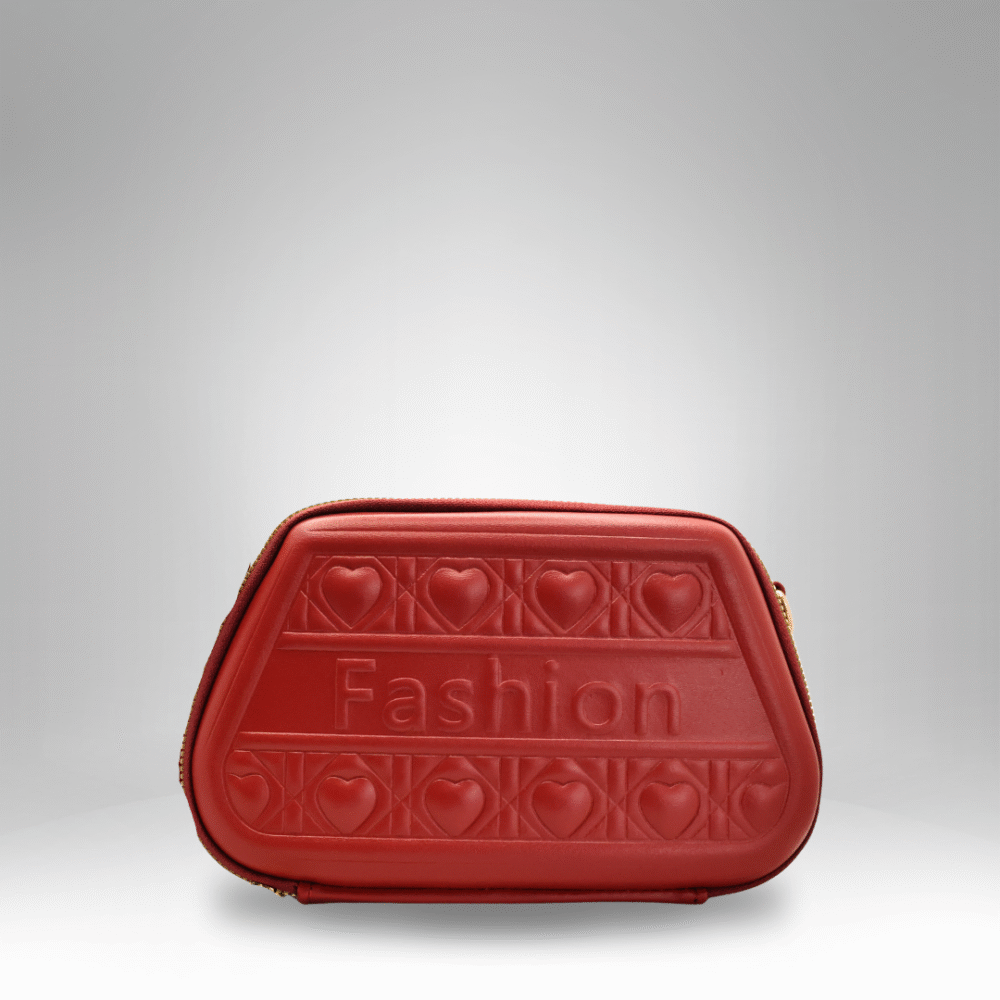 Heart Pattern Structured Pouch Bag (QBH-104-1) - Image 5