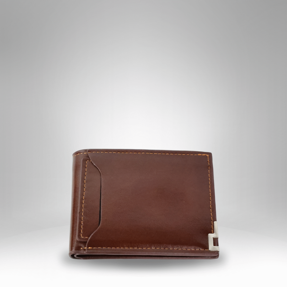 Men’s Classic Bifold Wallet with Sleek Metal Accent (RM-H-8) - Image 3