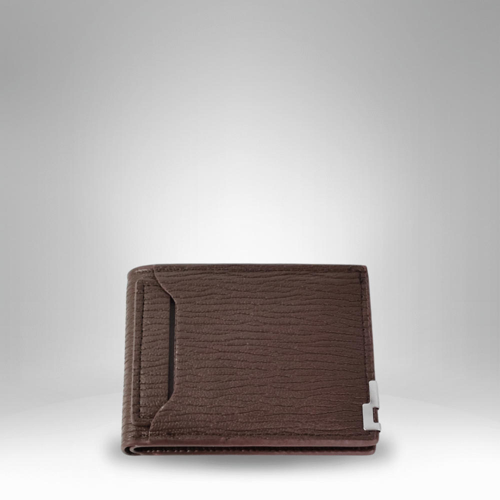 Men's Textured Leather Wallet with Metal Accent (RM-H-5)