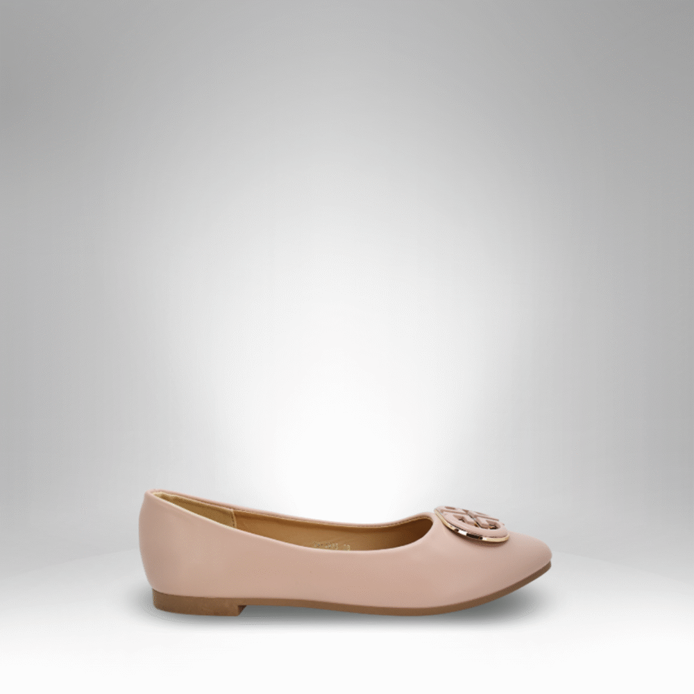 Women's Round Emblem Ballet Flats (VR-1976)