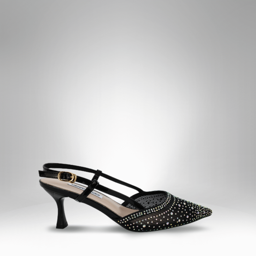 Embellished Pointed Slingback Heels (YF915) - Image 2