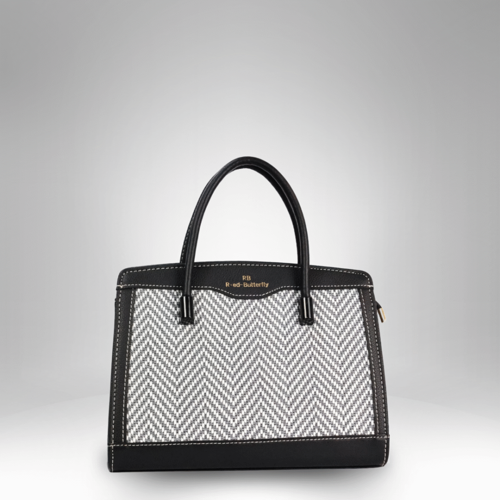 Herringbone Textured Tote Bag by Red Butterfly (AX-389) - Image 5
