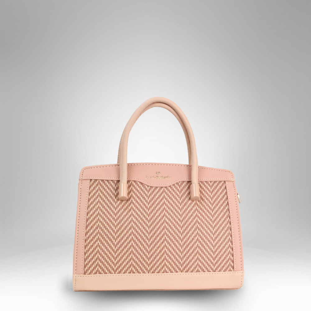 Herringbone Textured Tote Bag by Red Butterfly (AX-389) - Image 4