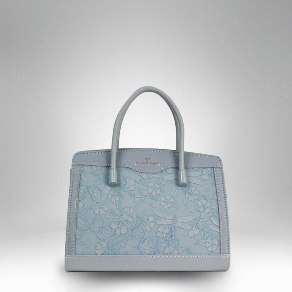 Embossed Floral Structured Handbag (AX-392) - Image 5
