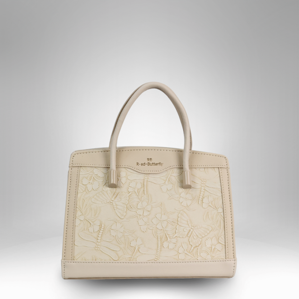 Embossed Floral Structured Handbag (AX-392) - Image 4