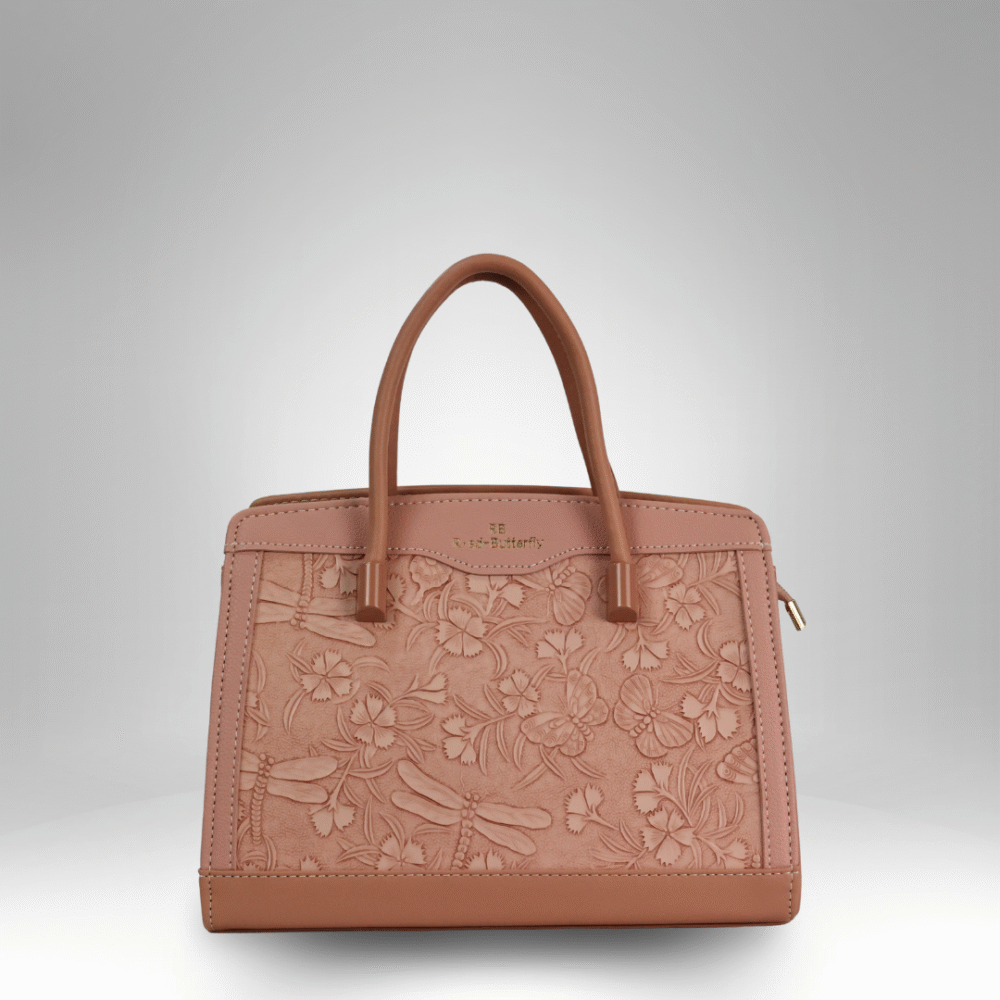 Embossed Floral Structured Handbag (AX-392) - Image 3