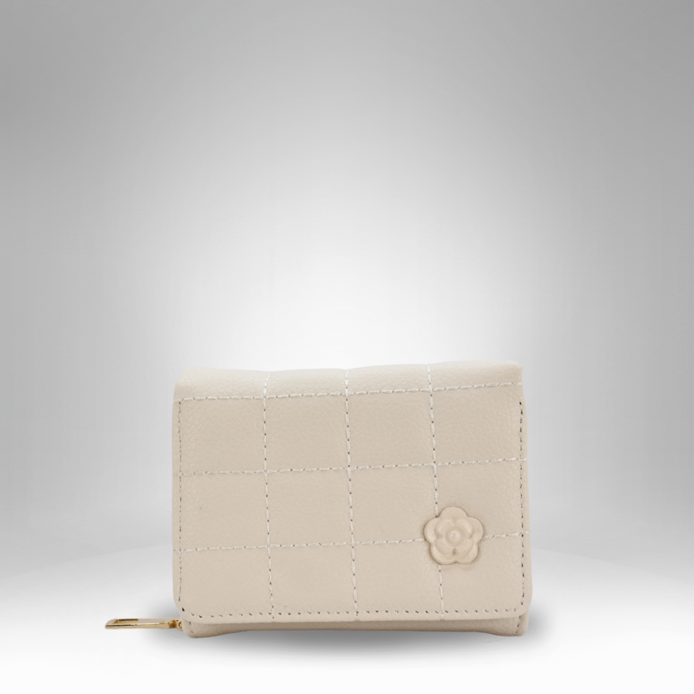 Women's Floral Accent Grid Pattern Wallet (RB-D-3) - Image 5