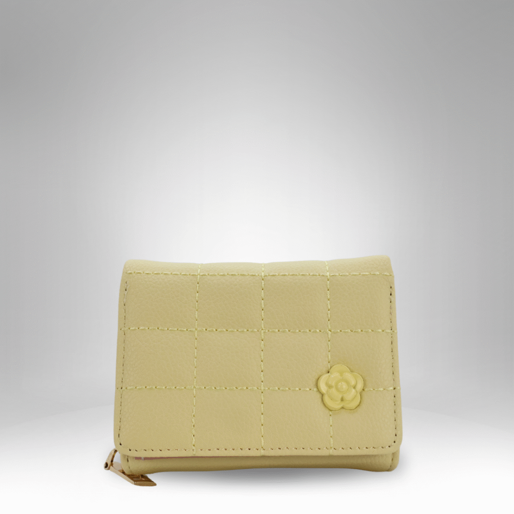 Women's Floral Accent Grid Pattern Wallet (RB-D-3) - Image 4