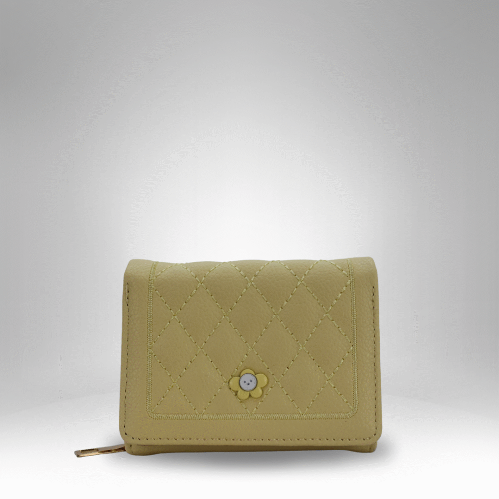 Quilted Flower Button Rexin Wallet for Women (RB-D-2) - Image 2