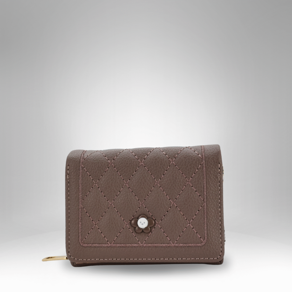 Quilted Flower Button Rexin Wallet for Women (RB-D-2) - Image 5