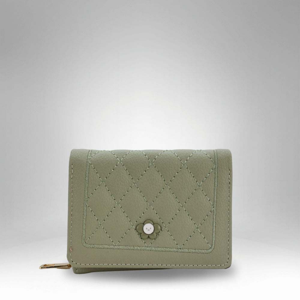 Quilted Flower Button Rexin Wallet for Women (RB-D-2) - Image 4
