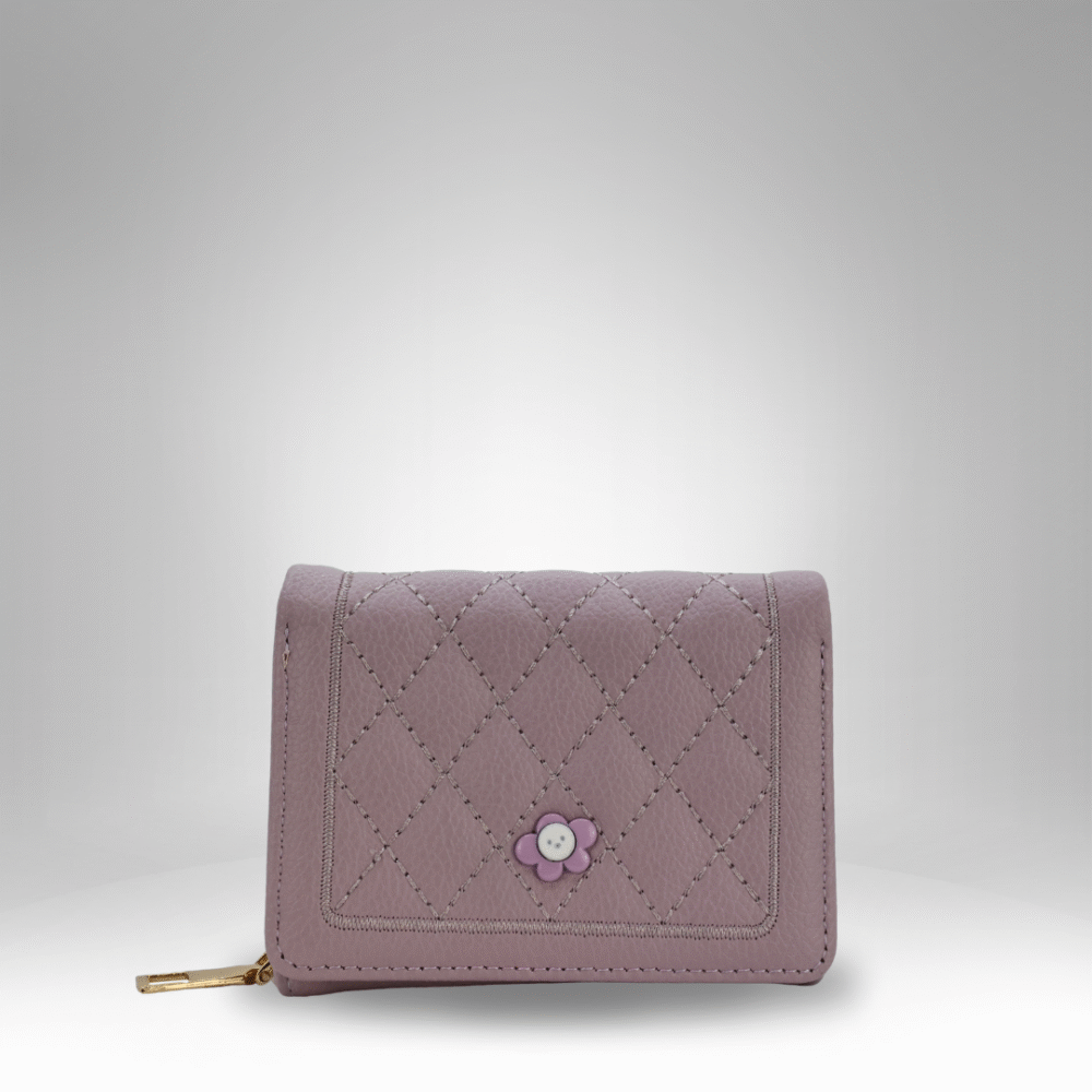 Quilted Flower Button Rexin Wallet for Women (RB-D-2) - Image 3