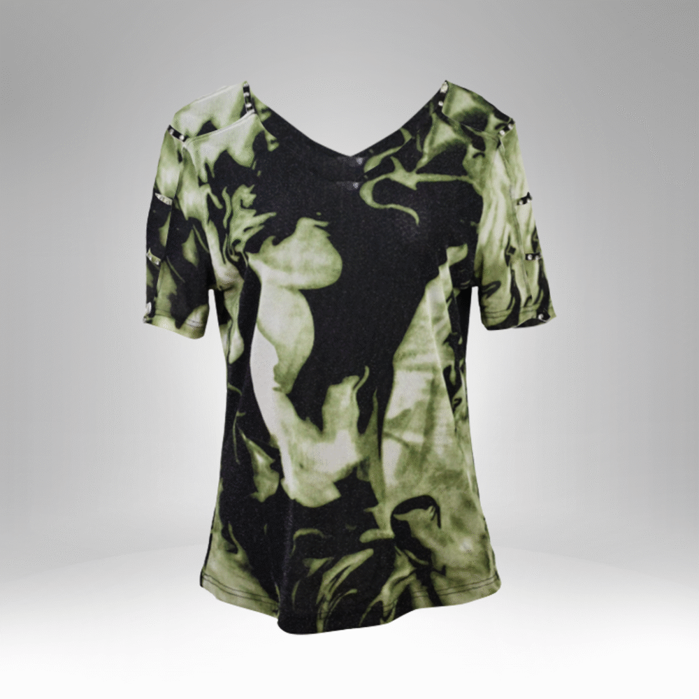 Women’s Printed Cold Shoulder Top (25010)