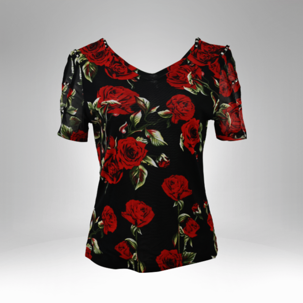 Women’s Printed Cold Shoulder Top (25010) - Image 2