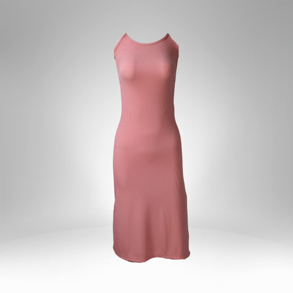 Women's Sleeveless Ribbed Bodycon Midi Dress (7)