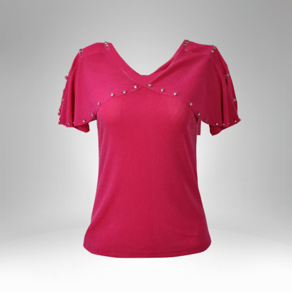 Women’s Studded Cape Sleeve Top (25009) - Image 2