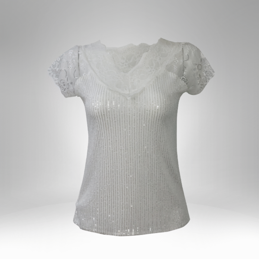 Lace Sleeve Sequin Top (1199)
