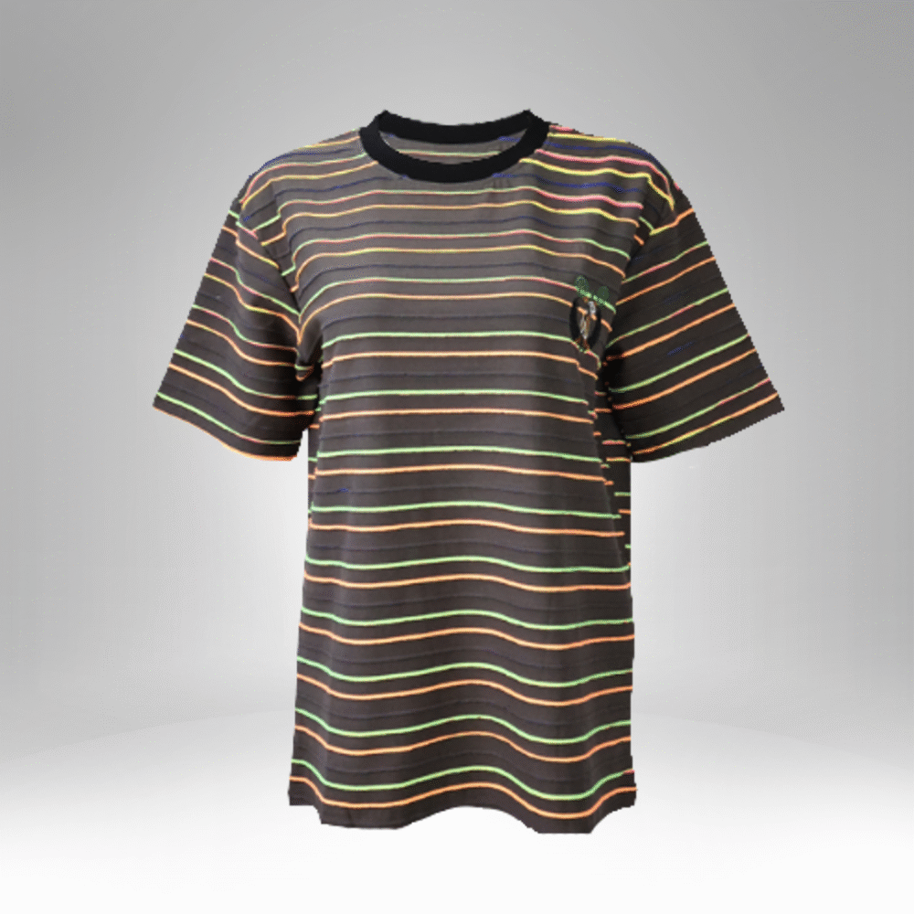 Men's Multicolor Striped Crew Neck T-Shirt (0203) - Image 2