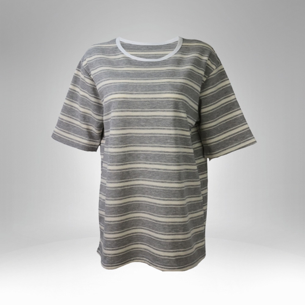 Striped Crew Neck T-Shirt (9544) - Image 2