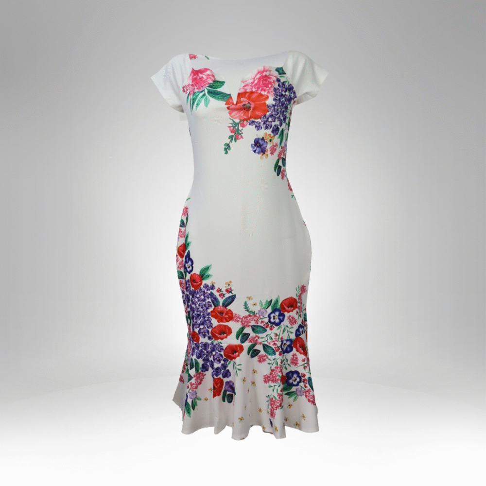 Women’s Fitted Floral Mermaid Dress (1130)