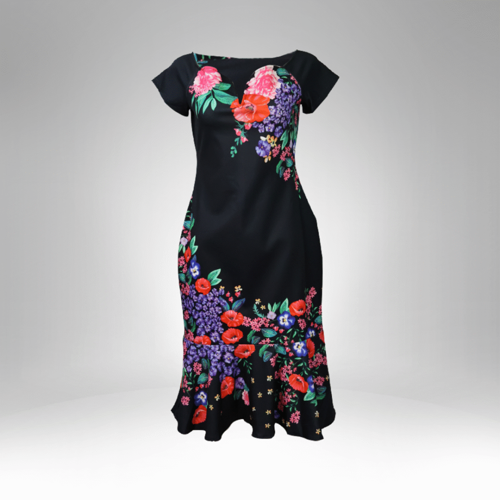 Women’s Fitted Floral Mermaid Dress (1130) - Image 2