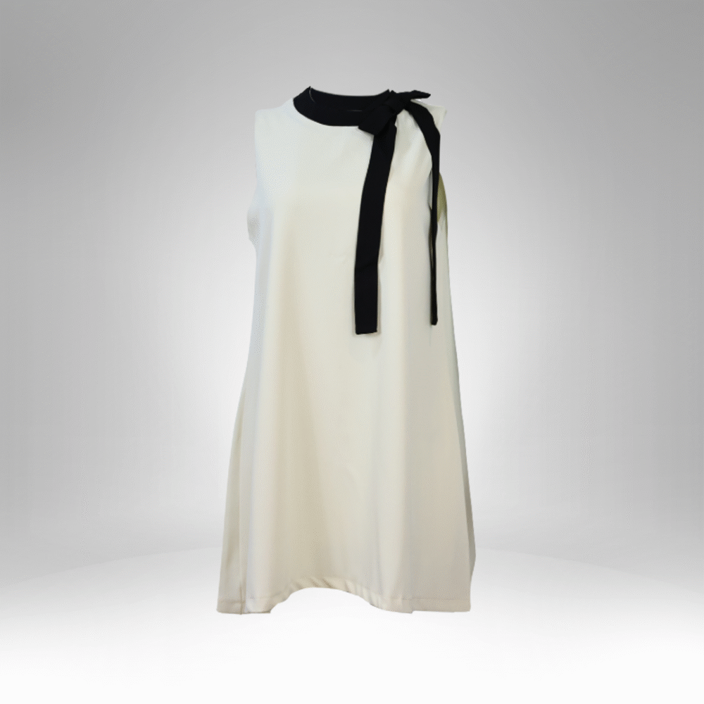 Sleeveless Bow-Tie Shift Dress (6696)
