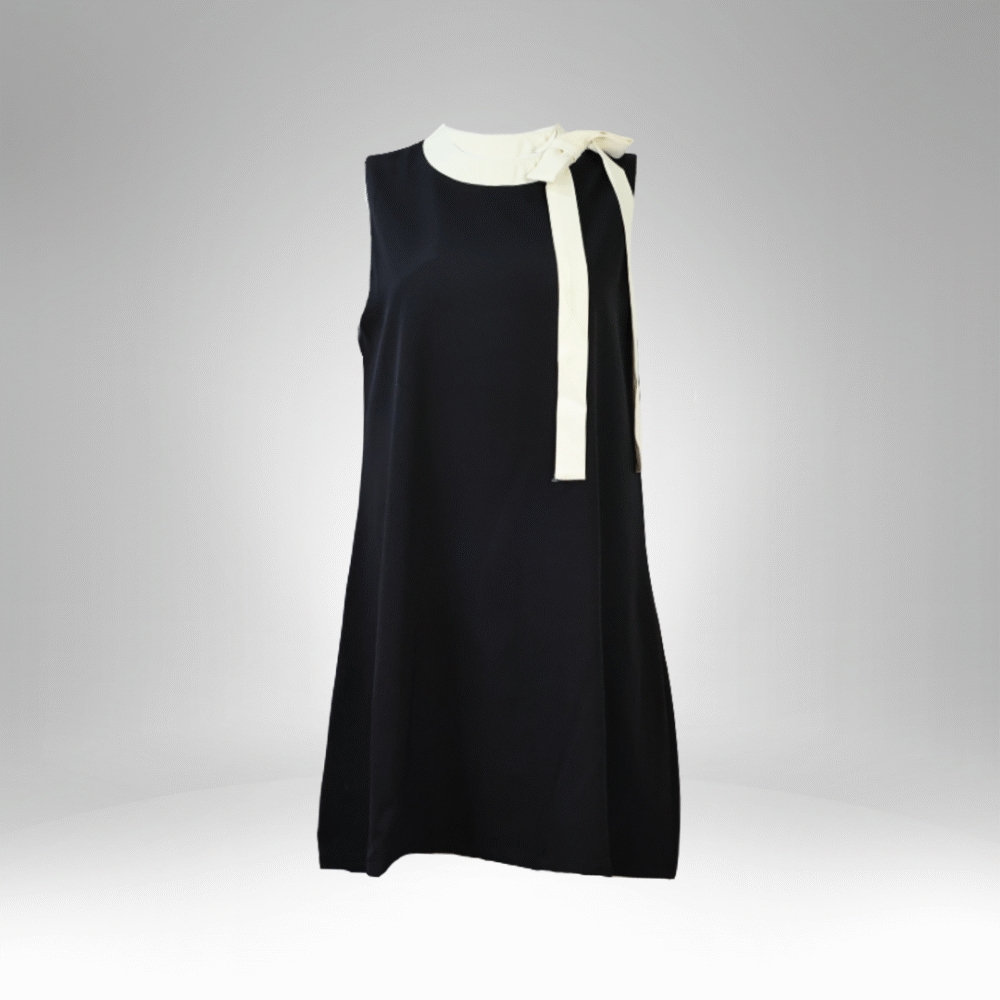 Sleeveless Bow-Tie Shift Dress (6696) - Image 2