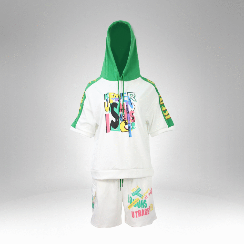 Women's Graphic Hoodie and Shorts Set (01) - Image 2
