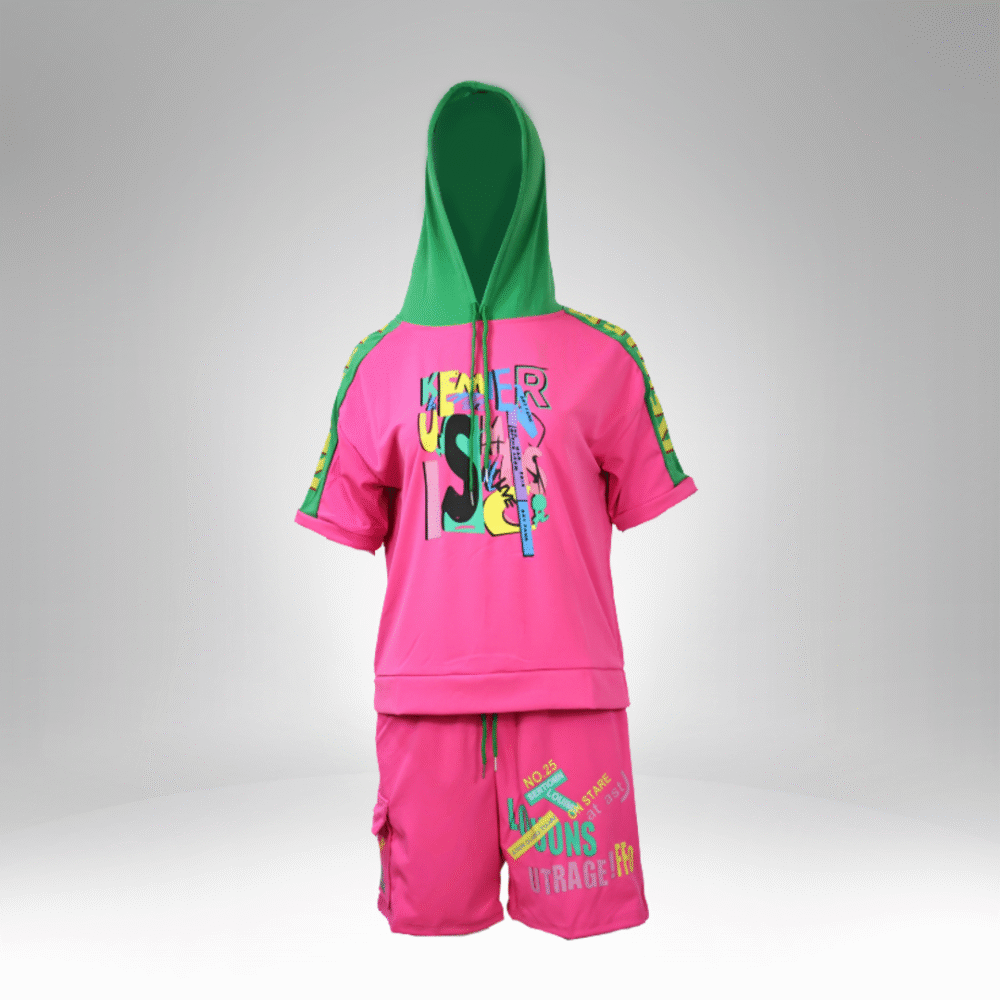 Women's Graphic Hoodie and Shorts Set (01) - Image 3