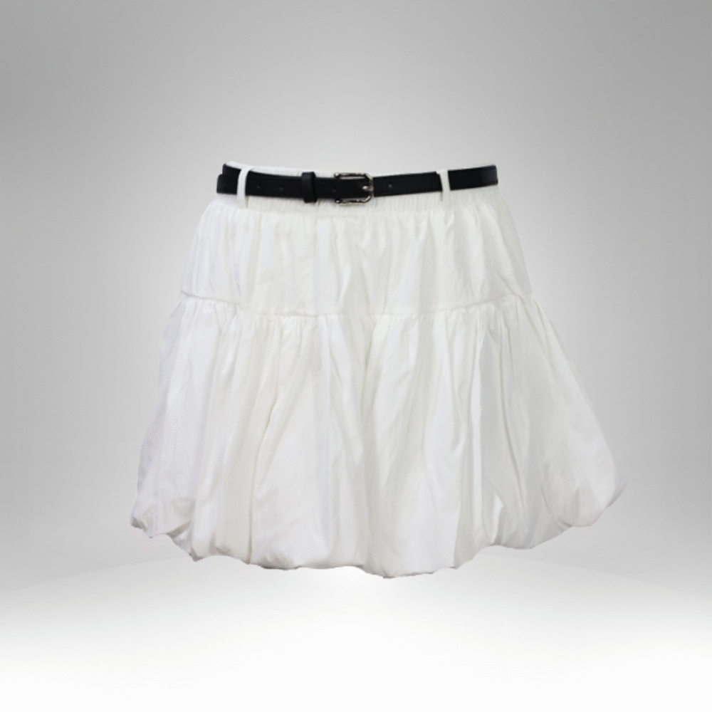 Women's Bubble Mini Skirt with Belt (107)