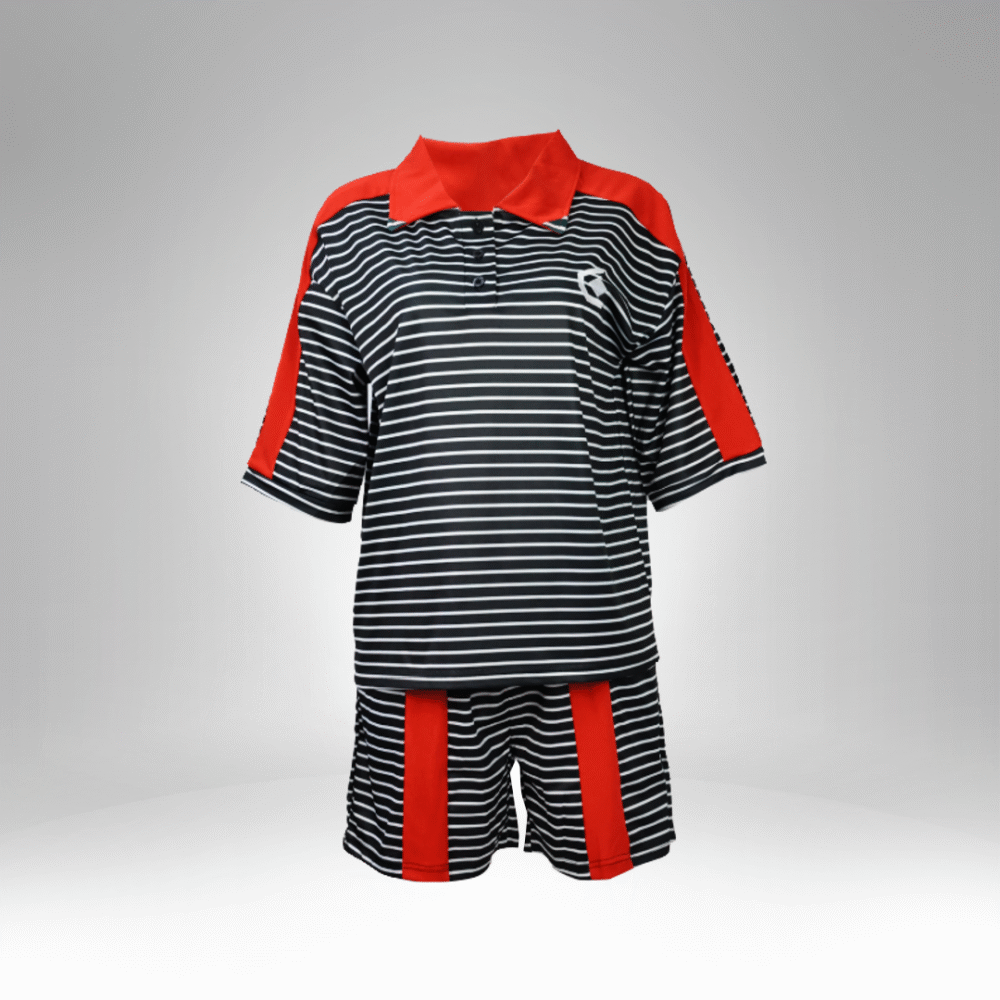 Women's Striped Polo Shirt and Shorts Set (1163)