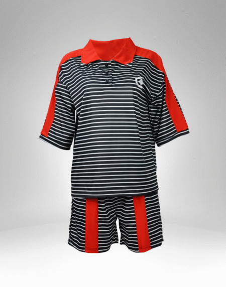 Women's Striped Polo Shirt and Shorts Set (1163)