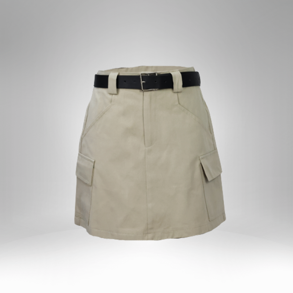 Women’s Utility Mini Skirt with Belt (106) - Image 2