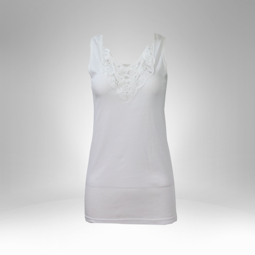 Women’s Sleeveless Lace-Neck Top (DC3022)